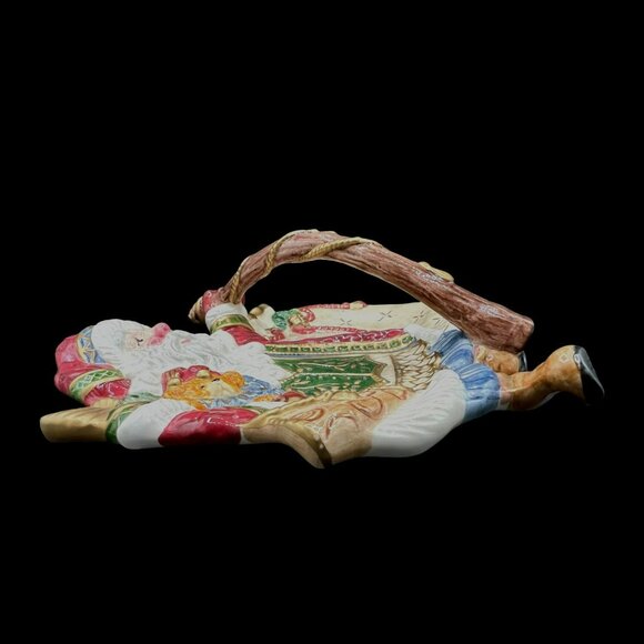 Fitz and Floyd Jolly Ole St. Nick Handled Santa Clause Serving Platter Tray 12 x - Picture 7 of 10